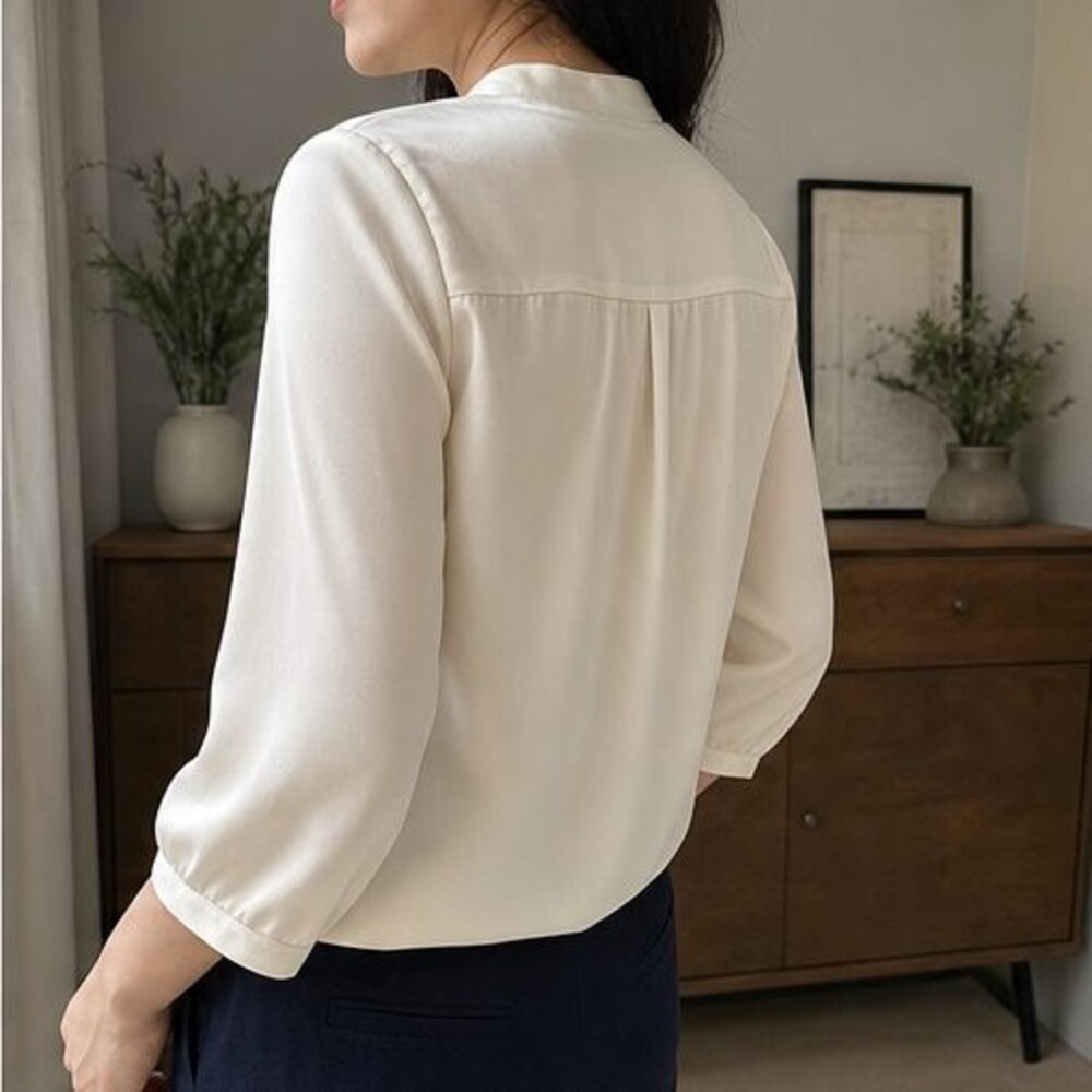 Ivory Wrap Blouse - Picture 3 of 6